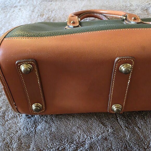 AWL Satchel Green Tan Leather Zip Top - Picture 12 of 16